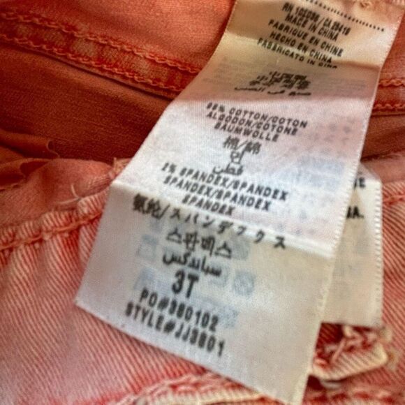 Guess Jeans Shorts Distressed Acid Washed Coral Peach Toddler Size 3T - Picture 7 of 11
